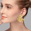 Vavhoo Ginkgo Leaf Flower Earrings Gold Geometric Statement Earring for