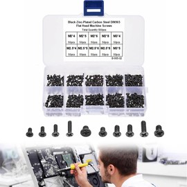 Wzenclave 500Pcs 10SizesScrew Kit Repair Tool Assortment Set Cross Countersunk Laptop Repair Screw Combination Set M2 M2.5 M3 Black Laptop Computer Screws Assortment Kit for Electronic Repair
