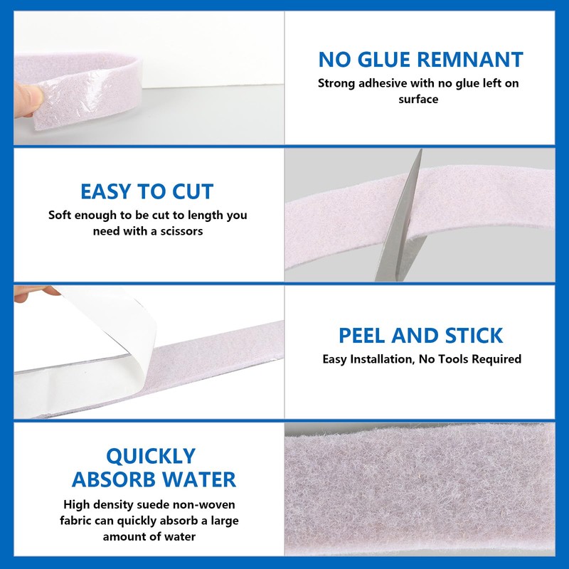 13FT Window Condensation Absorber Strip, Self-Adhesive Weather Stripping, Reusable Condensation