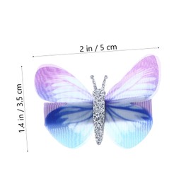 SAFIGLE Chic Retro Butterfly Hairpins Set of 4 for Little Girls Lightweight Sheer Hair Accessories for Princess-Themed Hairstyles and Dress-Up Parties