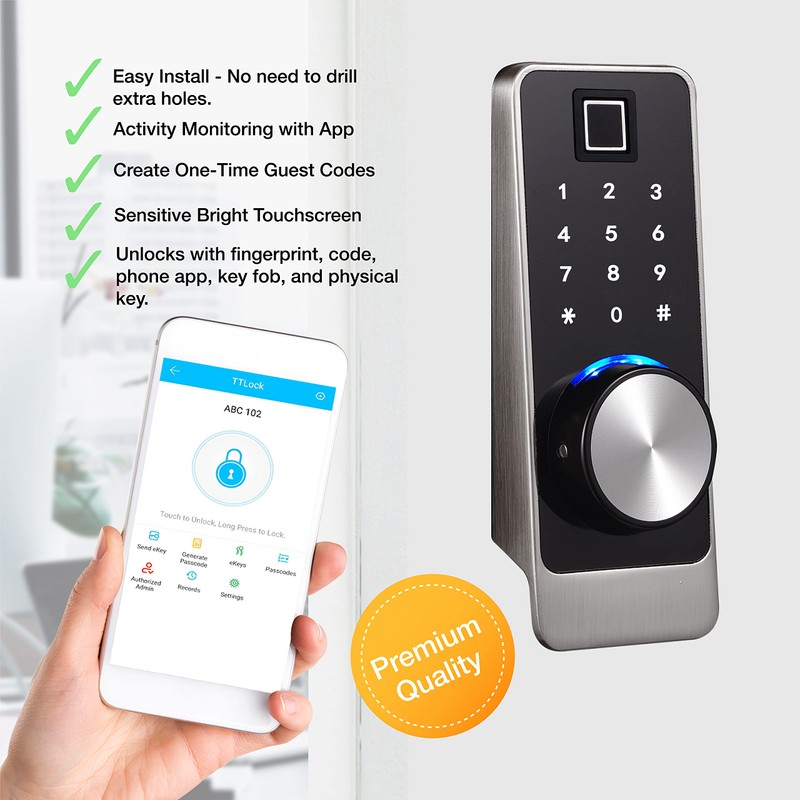 Colosus NDL628 Keyless Trusted Deadbolt Smart Door Lock, Biometric Fingerprint