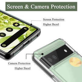 Unov Case Compatible with Pixel 6a Case Clear Transparent Slim Protective Case Soft TPU Bumper Embossed Pattern Shock Absorption 6.1 Inch (Sierra Mountains)