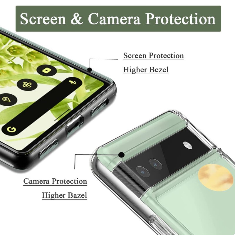Unov Case Compatible with Pixel 6a Case Clear Transparent Slim
