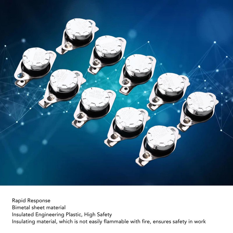 10 Pcs Thermal Switch KSD301 Normally Closed Thermostat Temperature Control