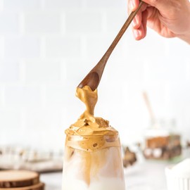 Sosoport 2pcs Long Handle Coffee Spoons Japanese Style Stirring Wooden Spoon for Coffee Ice-cream Honey