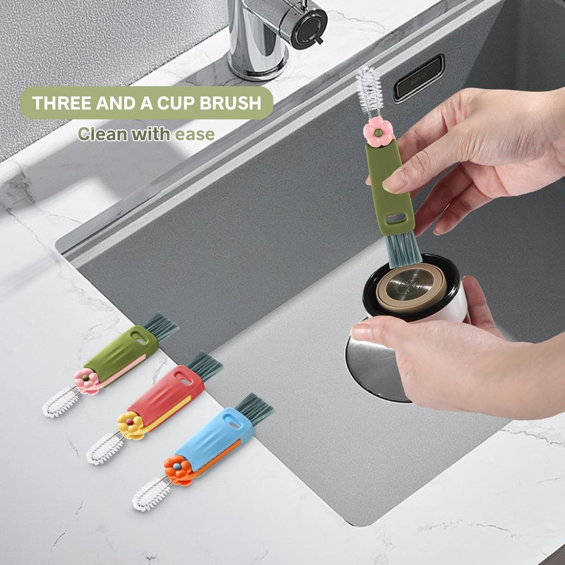 3 Pcs 3 in 1 Cup Lid Cleaning Brush, 2024
