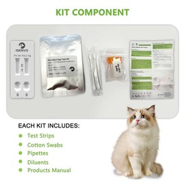 2 Pcs (FIV+FeLV) Feline Immunodeficiency & Leukemia Combo Test Kits for Cats Health