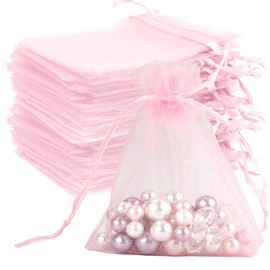 Organza Bags Pink Organza Bags 100Pcs Sheer Organza Bags 3 x 4 inch Jewelry Gift Bags Party Favor Bags with Drawstring Mesh Gift Pouches Mini Candy Bags for Wedding Birthday Party