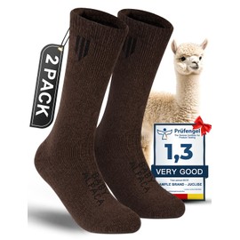 Alpaca Wool Boot Socks 2 pairs for Men and Women,Thick Thermal Winter Hunting Socks Hiking,Moisture Wicking