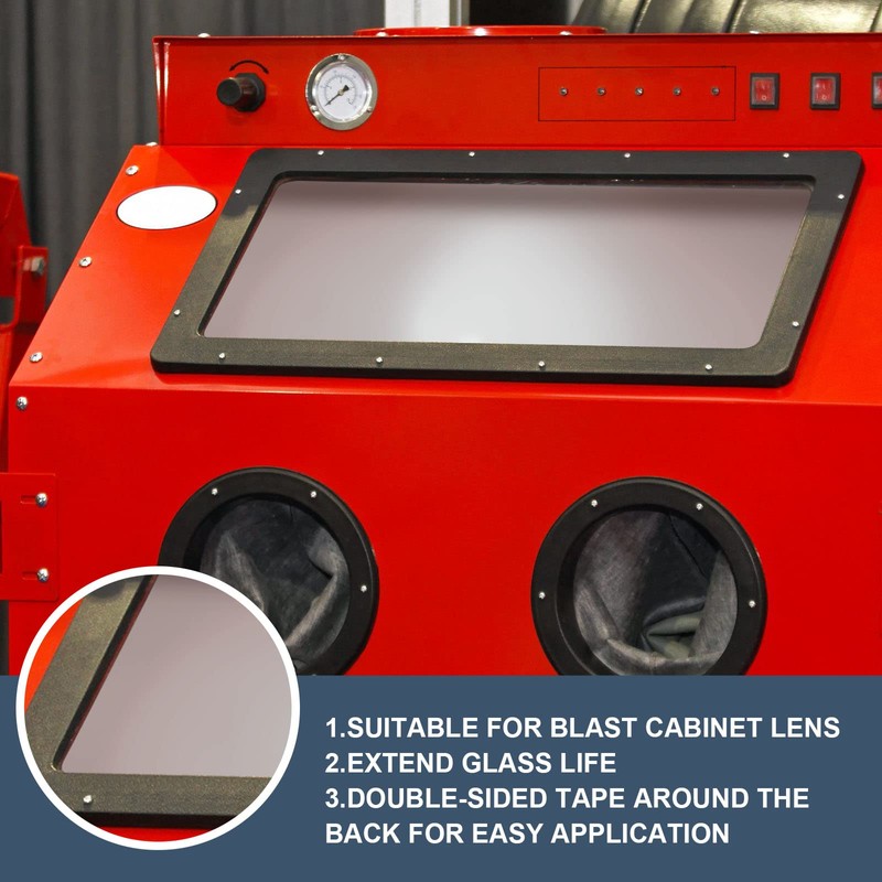 12 Pcs Abrasive Blasting Cabinet Lens Cover Polyester Film Sandblast