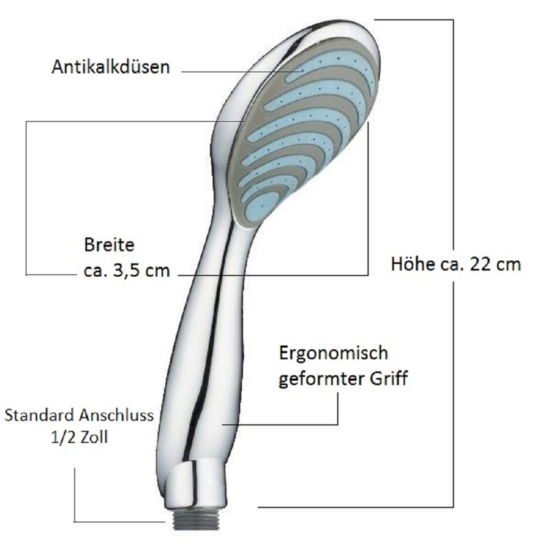Modern Shower Set with Hand Shower and 200 cm Hose,