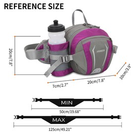Ariineer Waist Bag with Water Bottle Holder Bum Bag with Adjustable Belt for Camping Climbing Travel Outdoor Sports Dog Walking Gifts for Women Men Women (Purple), purple