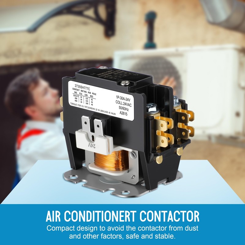 Gulfmew 1 Pole Air Conditioner Contactor FLA 30 Amp 24VAC
