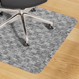 Yecaye Office Chair Mat for Hardwood Floor,45" x 53" Under Computer Desk Floor Protects for Rolling Chair,Non Slip PVC Woven Gaming Chair Mat,Not for Carpet