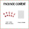 MERVF Christmas Press on Nails Short Square Fake Nails Red