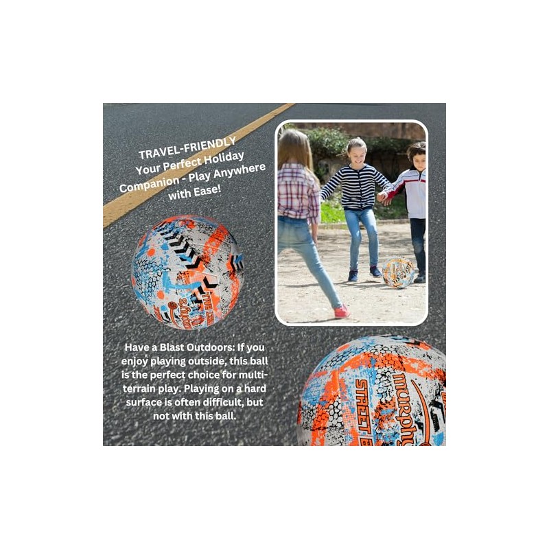 Murphy's Gaelic Street Trainer Footballs, Durable Vulcanised Rubber, Long Lasting