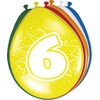 8 balloons 6th Colorful birthday