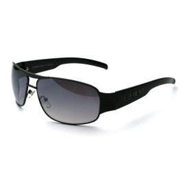 Element 8 Classic Retro Mens Fashion Rectangle Metal Vintage Designer Sunglasses - Black - Gray Lens