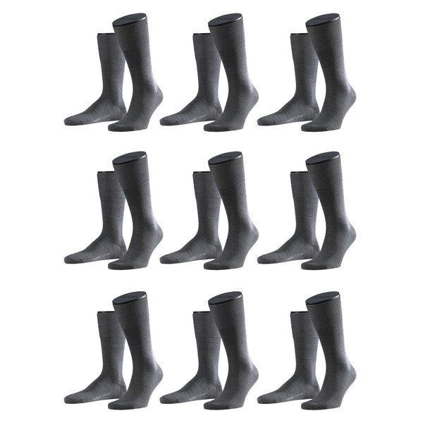 FALKE Men's Airport Socks 14435 9 Pairs Colour: Grey Sock