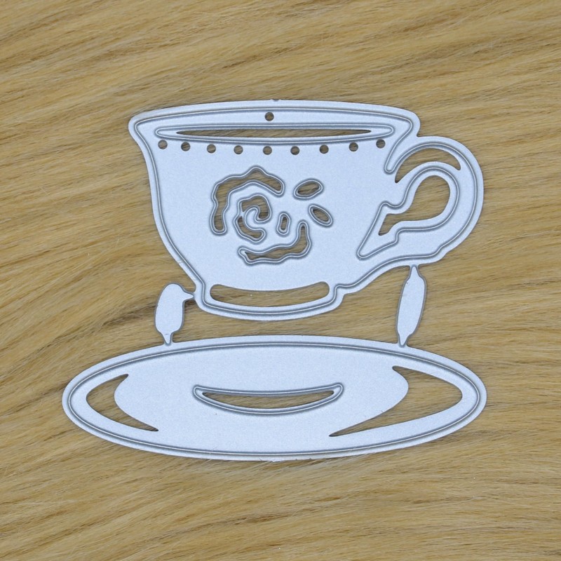 Tea Cup & Saucer Metal Cutting Dies, Stencil, Card Making,