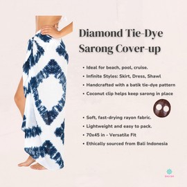 SHU-SHI - Traje de baño para cubrir la playa para mujer, Marrón/Turquesa, One Size