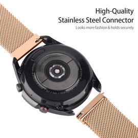 Metal Strap for Garmin Vivoactive 5/Vivomove 3 Strap/Vivomove HR Strap, 20mm Stainless Steel Bracelet Replacement Band for Vivomove LUXE/Vivomove Sport/Vivomove Trend (Rose gold)