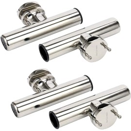 Amarine Made 4Pcs Boat Fishing Rod Holder Stainless Steel Pole Holder for Rails 1-1/4" to 2"