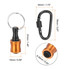 HARFINGTON 6PCS Keychain Aluminum Alloy Screwdriver Bits Holder Extension Bar Release Drill Screw Adapter Quick-Change Portable Lightweight for 1/4 in Hex Shank