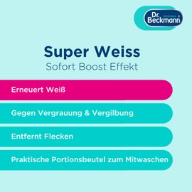 Dr. Beckmann Dr. Beckmann Super Weiß | entfernt Grauschleier | hilft gegen Vergilbungen | die Wäsche wird wieder strahlend Weiß | 2 x 40 g