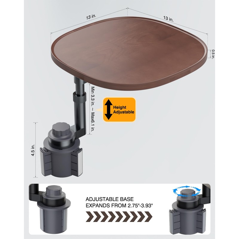 Car Tray Table & Car Laptop Desk - Height Adjustable