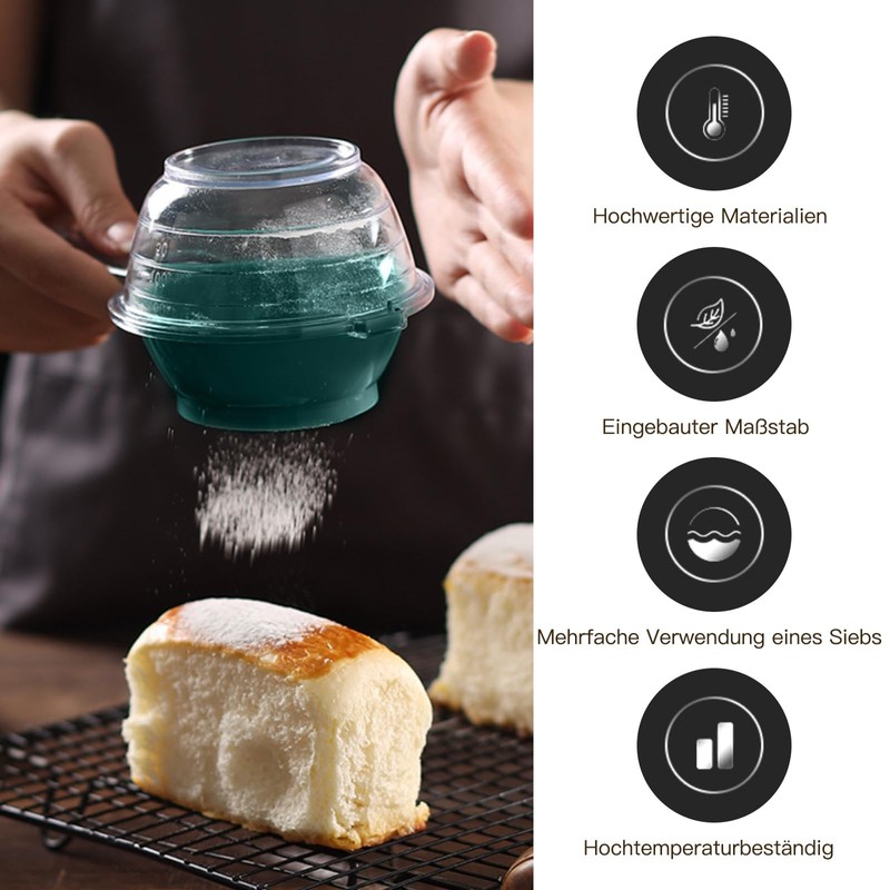 Kitchen 2-in-1 Sieve with Scale and Removable Measuring Cup, Strainer