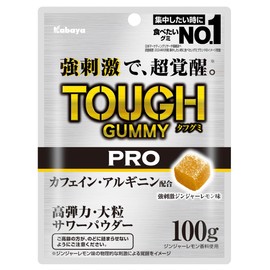 Kabaya Foods Tough Gummy PRO Caffeine Ginger Lemon, 3.5 oz (100 g) x 6 Bags