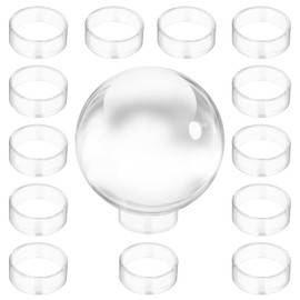 BTSKY 15Pcs 30mm Transparent Sphere Round Stands Baseball Holders - Clear Ring Display Holders Riser Display Stand for Golf Ball, Softball, Tennis Ball, Marbles, Clear Crystal Ball Display Stand