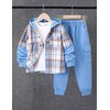 Fdqin Little Boy Clothes Flannel Plaid Hoodie Shirt and Casual