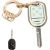 WENHENI Keyless Entry Systems Key for Ford Key Fob Cover Shell with Keychain Fit for Ford F-150 F-250 F-350 F-450 Flex Explorer Escape Ranger Fusion Econoline Mercury (5Buttons Gold-White)