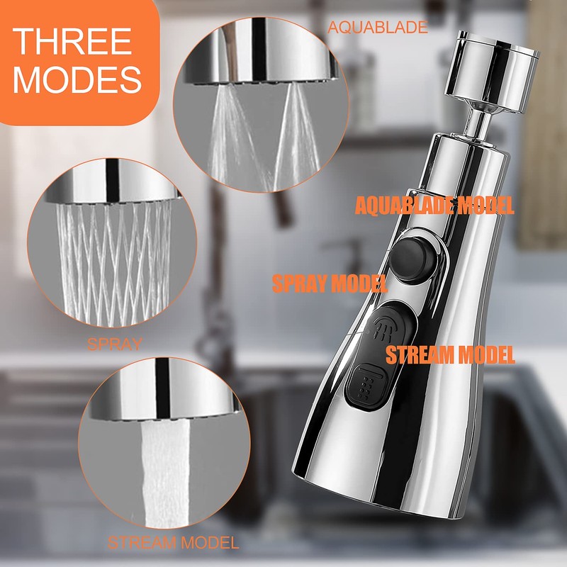 720 Degree Swivelling Water Tap Flow Regulator G1/2 Kitchen Shower
