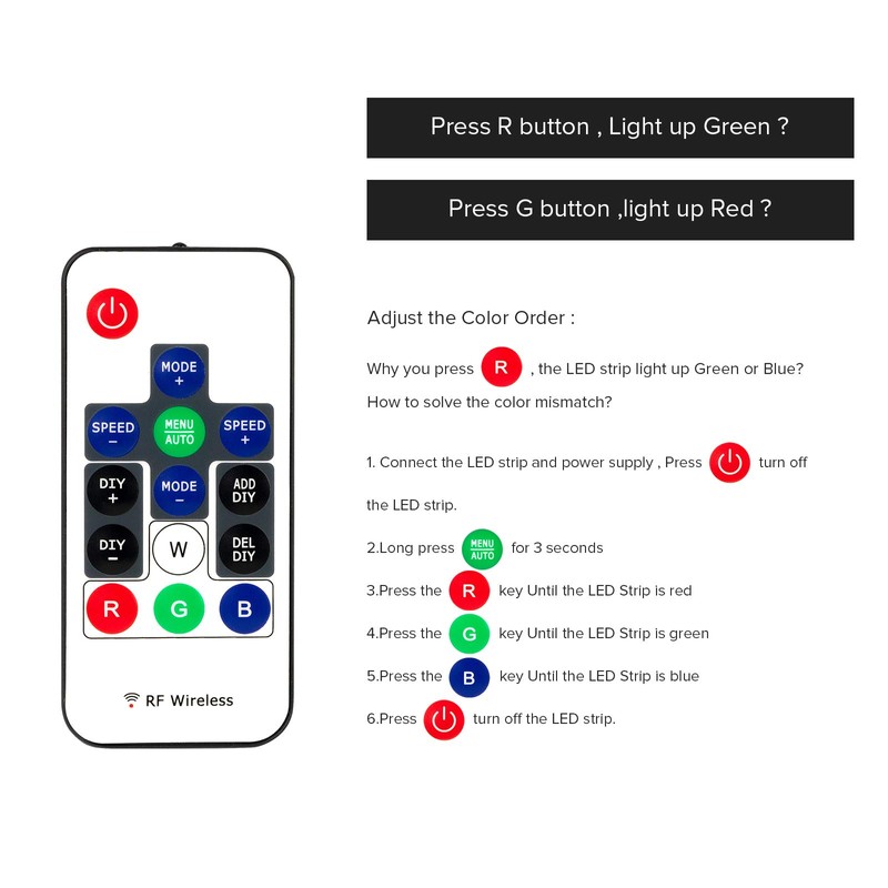 BTF-LIGHTING 14 Keys WS2811 and WS2812B DC5V/12V Wireless RF LED
