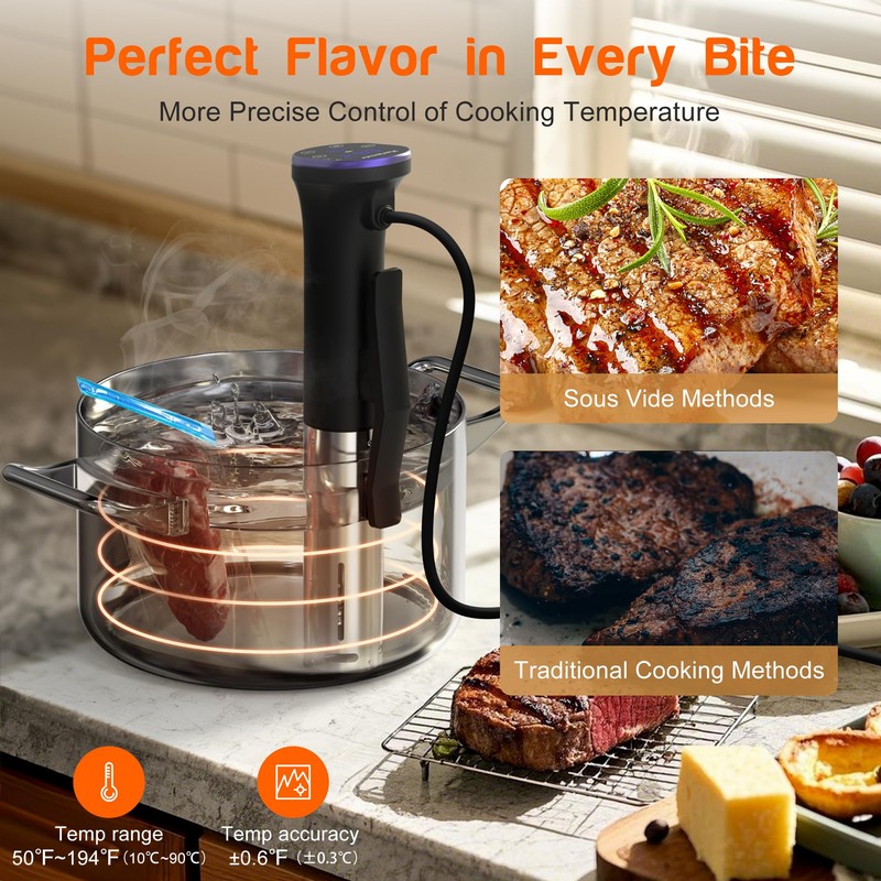 Karienvir Sous Vide WIFI, Sous Vide Machine 1100W, Sous Vide