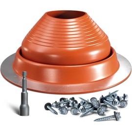 VIVIDA #6 Silicone Metal Roof Pipe Flashing Boot, High Temp Flexible Roof Jack Vent Boot for Pipe OD 5" to 9", Screws & Hex Socket Included, Red, 1 Pack