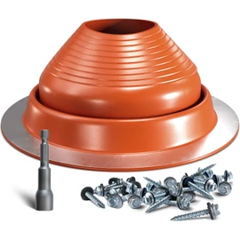 VIVIDA #6 Silicone Metal Roof Pipe Flashing Boot, High Temp Flexible Roof Jack Vent Boot for Pipe OD 5" to 9", Screws & Hex Socket Included, Red, 1 Pack