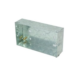 Loops 25mm Twin/Double Metal Flush Mounted Back Box - 2 Gang Brick Wall Hole Pattress