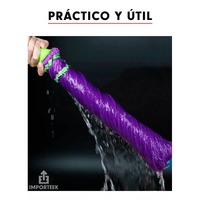 Importeek Trapeador Magico Mechudo Mop Giratorio Auto Exprimible