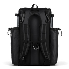 Boombah Catchers Superpack Bat Bag - 23-1/2" x 13-1/2" x 9-1/2" - Gray/Black - Holds 4 Bats - Backpack Version (no Wheels)