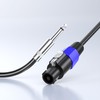 Jumwa 2pack Speakon to 1/4" TS Speaker Cables M-M for