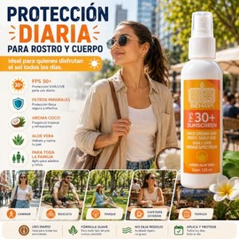 Bloqueador Solar Mineral Coco FPS 30+ | Protector Solar Corporal UVA/UVB | Biodegradable | Aloe Vera y Coco | Piel Sensible | 125 ml