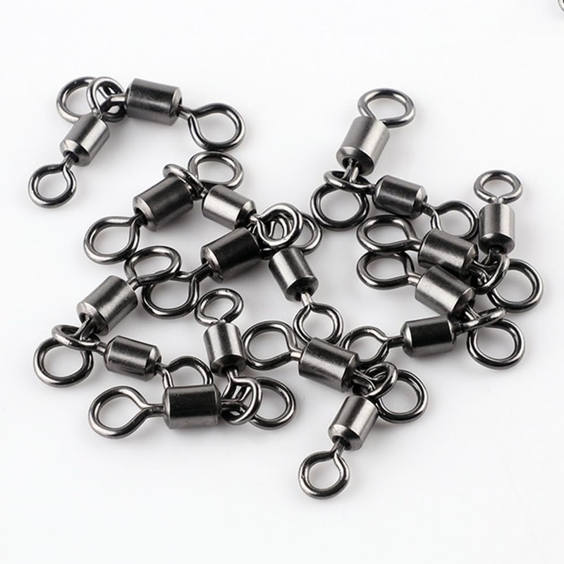 TopHomer 50Pcs 3 Way Swivel Barrel Swivel Catfish Swivels Hook