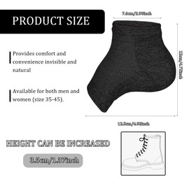 Height Socks, Erhöhungssocken Silikon, Rizzsoles Height Max Socks, Rizzsoles Height Max Insoles, unsichtbare Gel-Einlegesohlen Geeignet für Männer und Frauen (high-3.5)