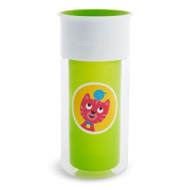 Munchkin Miracle 360 Insulated Sippy Cup, Includes Stickers to Personalise Cup, 9oz/266ml, Green
