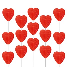 The Dreidel Company Valentines Day Lollipops Red Double Heart Shaped Cherry Flavored, Individually Wrapped (240-Pack)