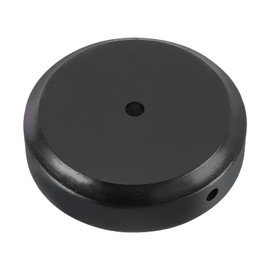 PATIKIL 4.75" x 1.2" Wooden Lamp Base, Round Solid Wooden Base Wood Desk Lamp Display Stand Replacement for Bedroom Bedside Table Lamps DIY, Black